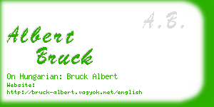 albert bruck business card